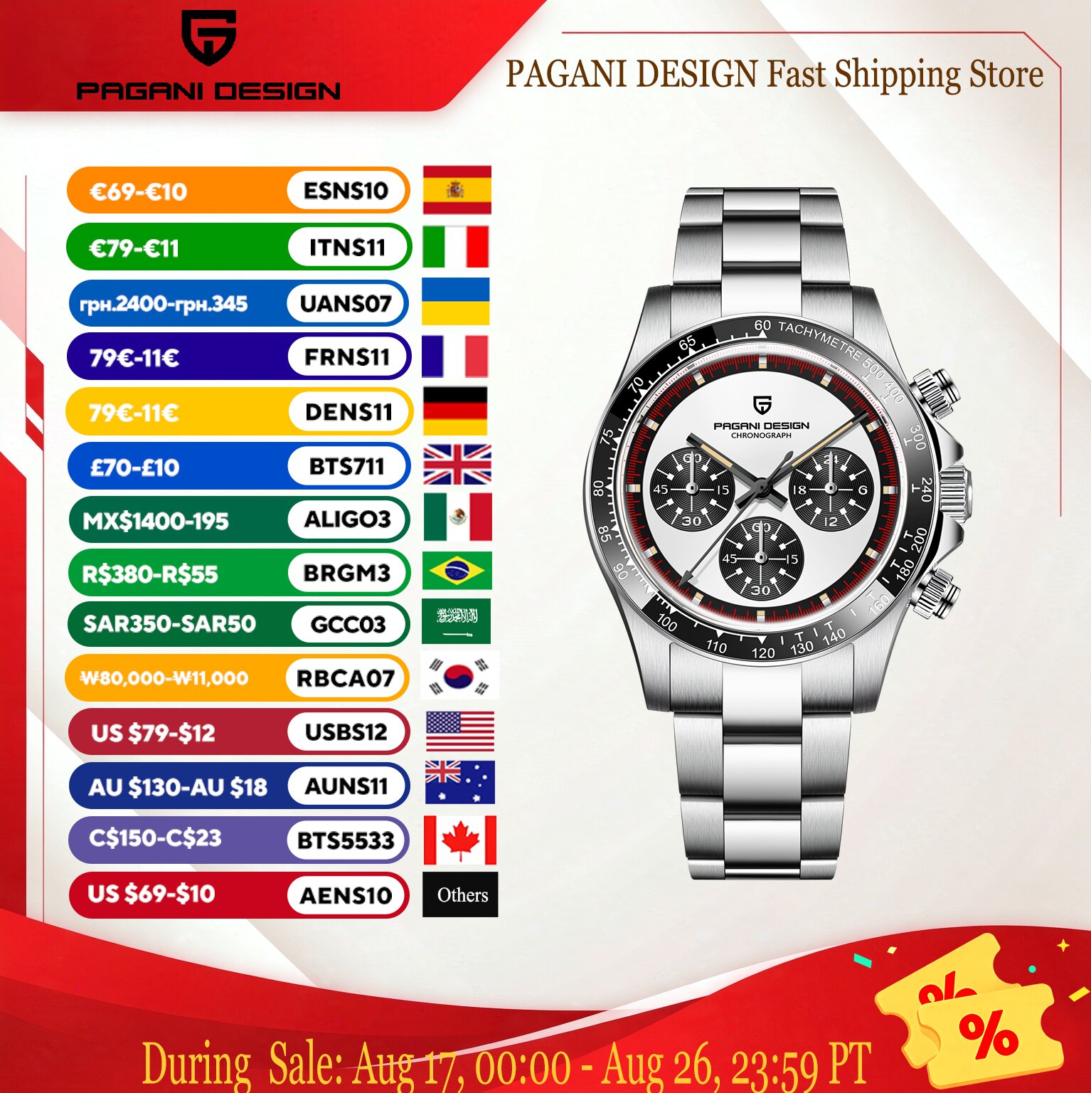 Smartwatch Luxury Watches For Men - Relógio de Luxo Masculino PAGANI DESIGN