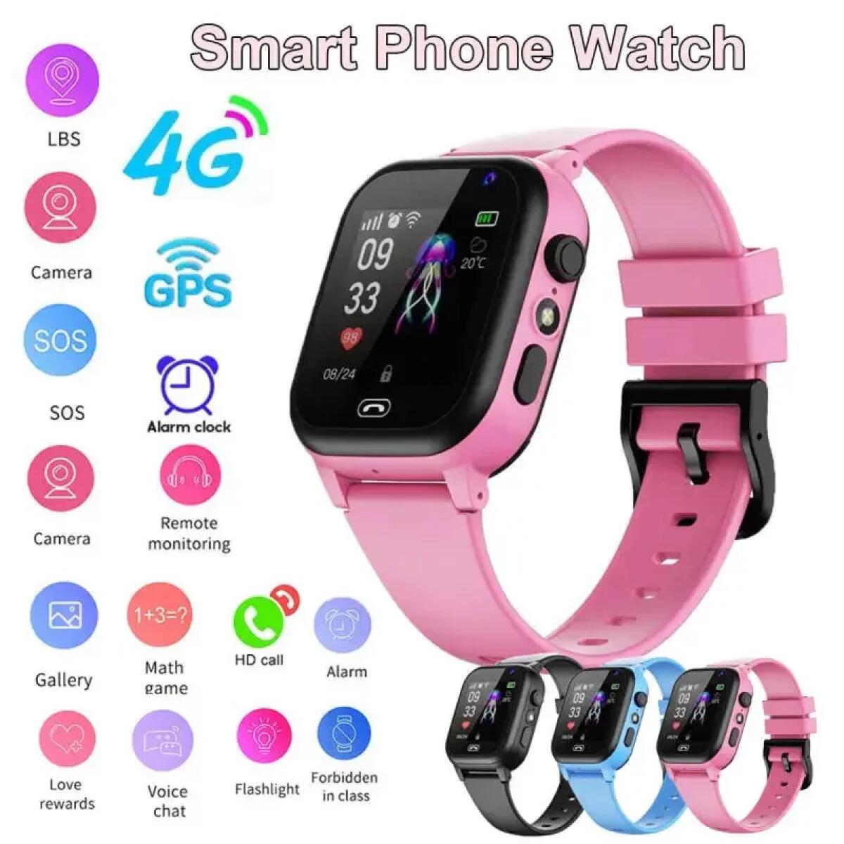 Smartwatch Digital Watches For Kids - Crianças relógio inteligente 4g multifuncional à