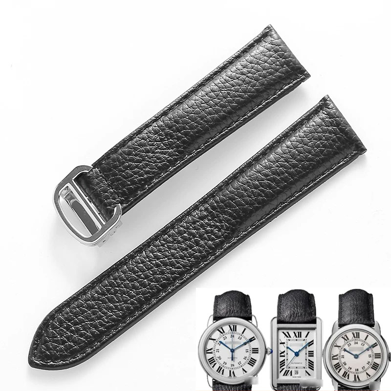 Cartier Watch Tank - Pulseira de Couro Genuíno para Relógio