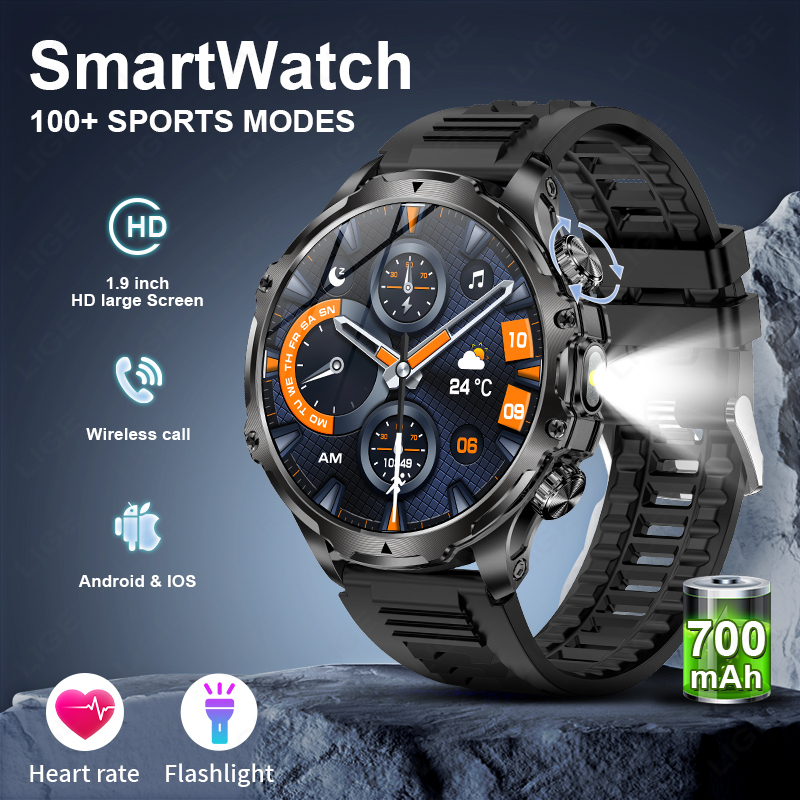 Smartwatch Timex Watches For Men - Lige smartwatch militar masculino 1.9 