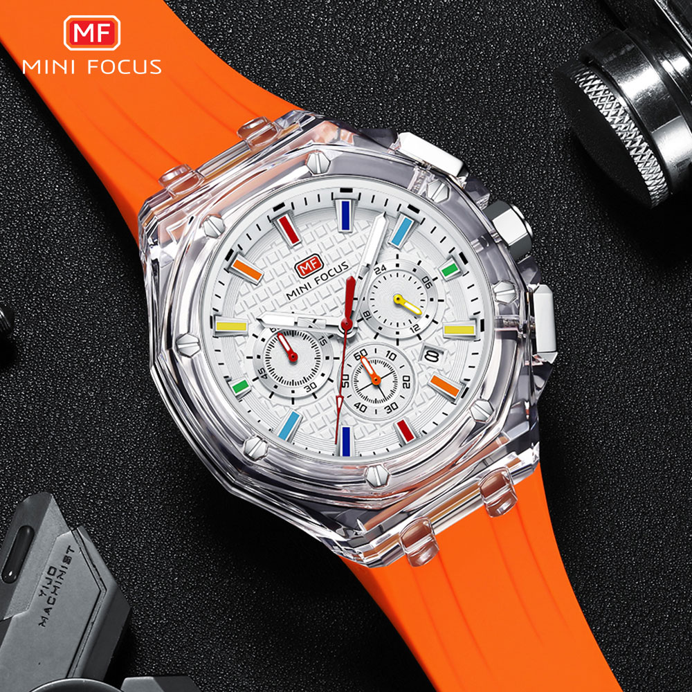 Silicone Sport Band - MINI FOCUS Relógios esportivos masculinos de