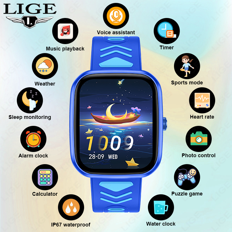 Smartwatch Watches Birthday Gift For Girls - Relógio Inteligente Infantil LIGE com Jogos,