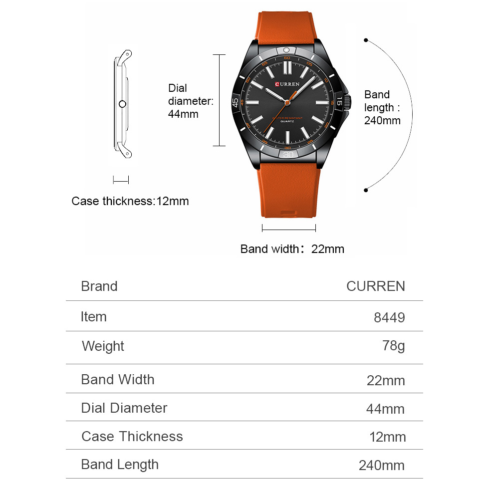 Relógio Masculino CURREN Minim - Silicone Sport Band avaliação e preço
