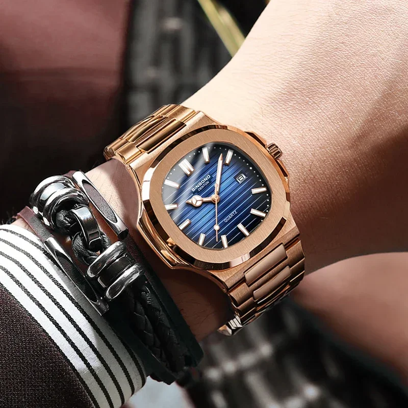 Nova suíça homem casual rosa o - Smartwatch Luxury Watches For Men avaliação e preço
