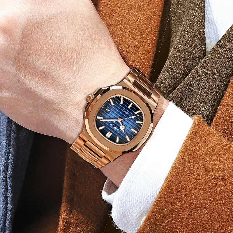 Nova suíça homem casual rosa o - Smartwatch Luxury Watches For Men avaliação e preço