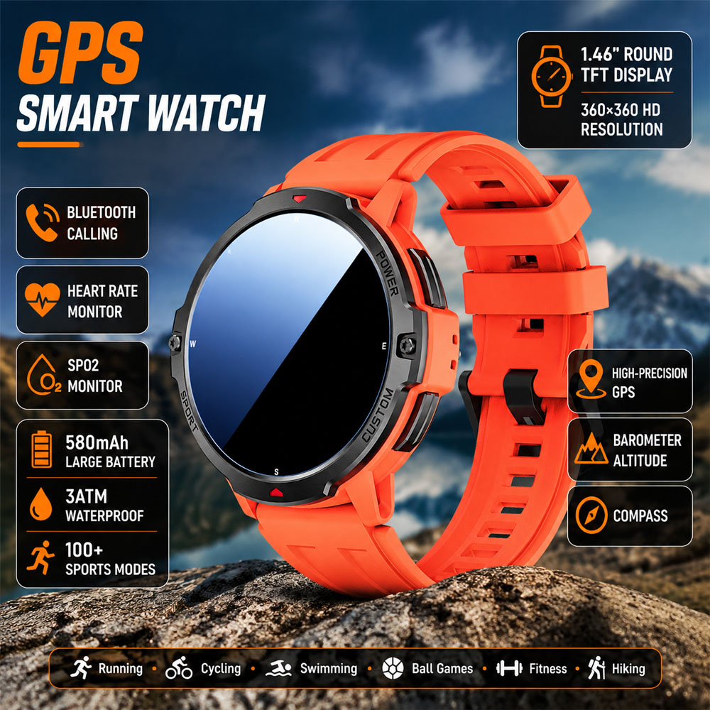 NOVO Smartwatch Militar com GP - Smartwatch Timex Watches For Men avaliação e preço