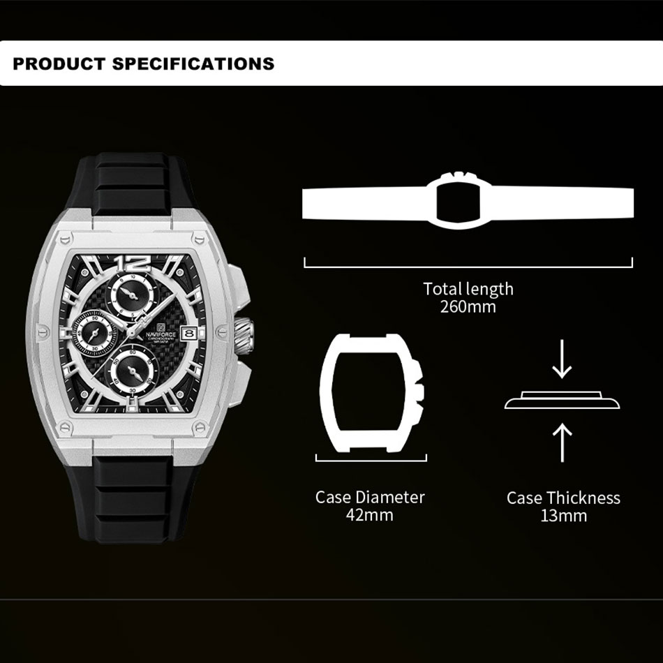 NAVIFORCE Relógio esportivo ma - Silicone Sport Band avaliação e preço