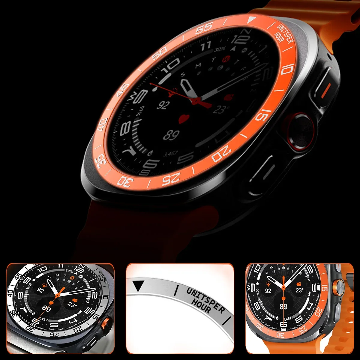 Capa de metal moldura anel cas - Smartwatch Ring Watches avaliação e preço