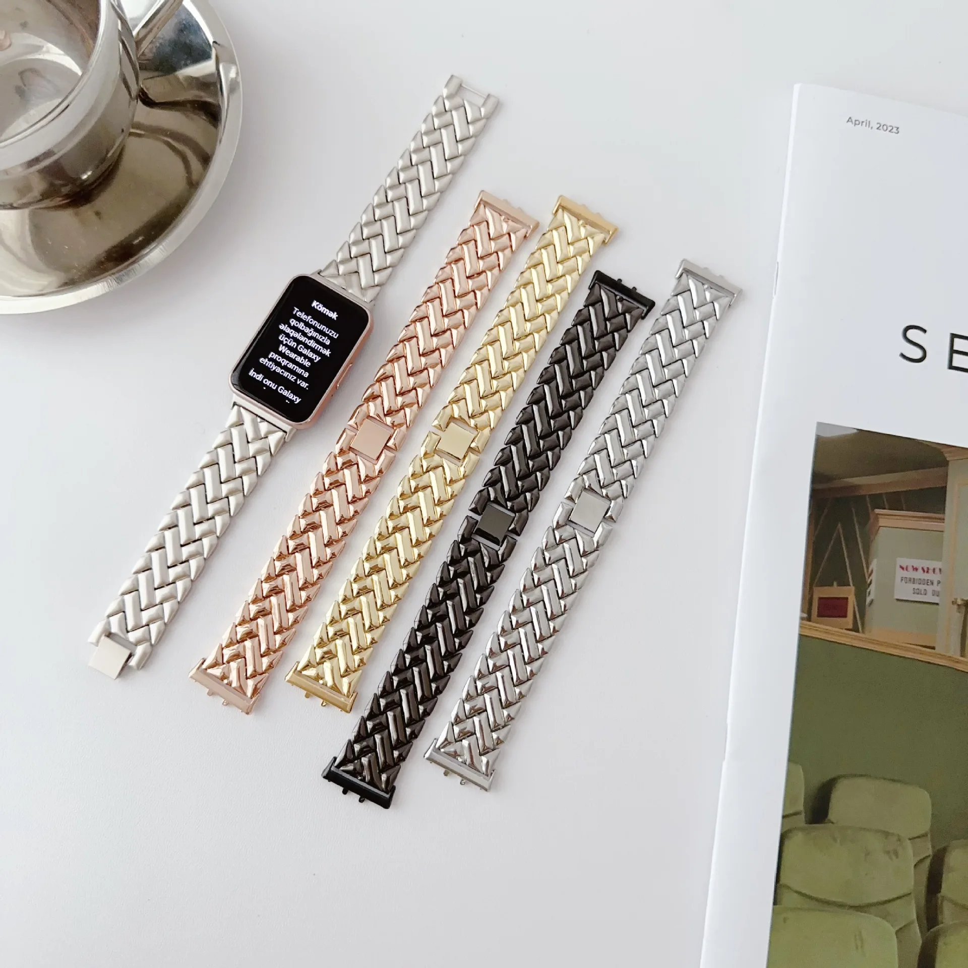 Nova pulseira de metal para sa - Smartwatch Samsung Watches For Women avaliação e preço